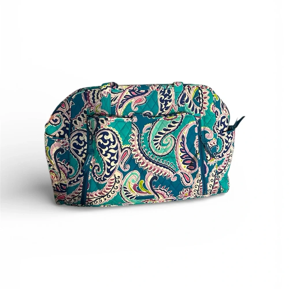 Vera Bradley Teal Paisley Duffle Baby Bag